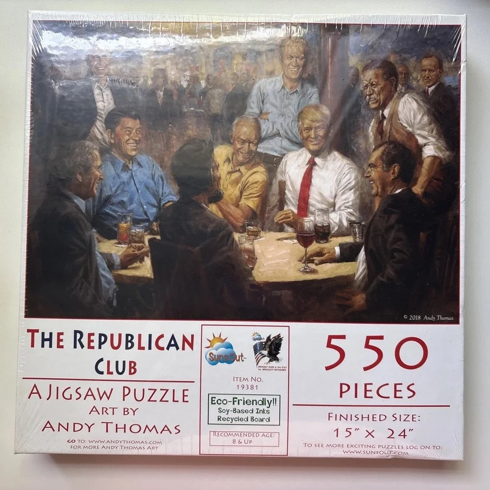 New Sealed~ The Republican Club Jigsaw Puzzle 550 pieces #19381 Sunout 15x24